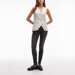 2/$30 Topsho Moto Jamie Jeans High Rise Skinny Washed Black W28 #9383